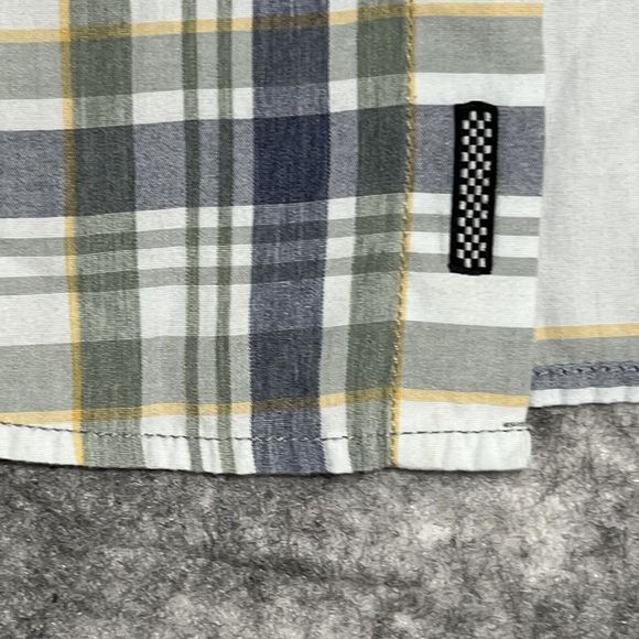 VANS Off The Wall Shirt Mens S Plaid Button Up Blue Pockets Skateboarding - Picture 16 of 17